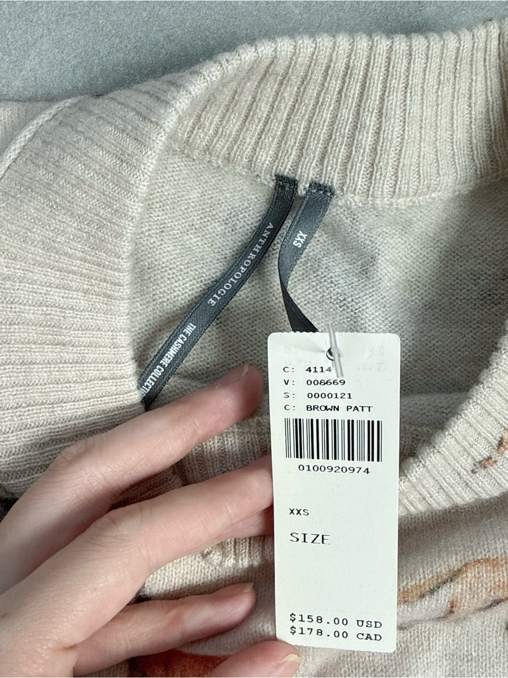 NWT By Anthropologie Goldie Crew-Neck 100% Cashmere Sweater Dog Lover - Picture 4 of 8